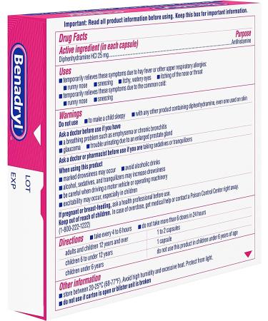 Benadryl Liqui-Gels Dye-Free Antihistamine Allergy Medicine & Cold Relief - 24 ct - Buy Online on GoSupps.com