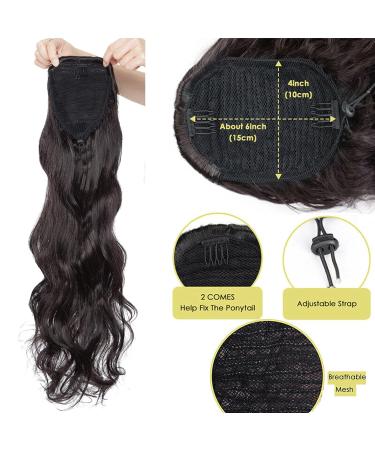 60cm Sandy Blonde Wavy Ponytail Clip-in Extension Natural Long Hair Wig for a Flawless Look - Buy Online on GoSupps.com