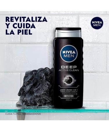 Nivea For Men Active Clean Body Wash - 16.9 oz | Refreshing & Deep Cleansing | Shop Internationally - Buy Online on GoSupps.com