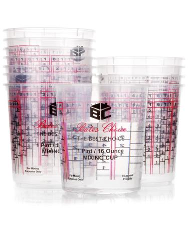 Bates- Paint Mixing Cup,16 oz ,12 Cups, Resin Mixing Cups, Mixing Cups for Epoxy Resin, Epoxy Mixing Cup, Paint Measuring Cups, Plastic Mixing Cups, Epoxy Mixing Containers