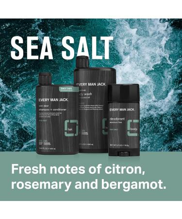 Every Man Jack Sea Salt Body Set - Men's Bath & Body Gift Set | Clean Ingredients Refreshing Scent Body Wash 2-in-1 Shampoo Deodorant & Face Wash - Buy Online on GoSupps.com
