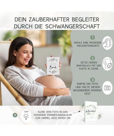 Sky.herz.papier Milestone Cards for Pregnancy - 50 High-Quality Cards & Gift Box - Perfect Gift for Expecting Moms - Buy Online on GoSupps.com