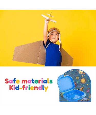 Cute Retainer Holder Case with Funny Cartoon Design - Blue | 1 Pack Aligner & Night Guard Case with Space Patterns - Buy Online on GoSupps.com