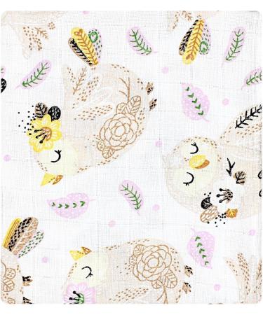 Tuptam Baby Mull Diapers & Spit Towels - 5 Pack (70x80 cm) - Owl Beige Unicorn Pink Deer Brown Rainbow Stars Gray - International Shipping Available - Buy Online on GoSupps.com