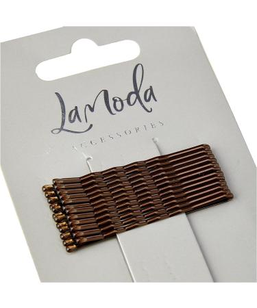 La Moda Hair Grips Medium Brown - 24 Count Pack - Elegant Hair Accessories - Buy Online on GoSupps.com