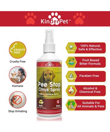 KinderPet Pee Stop Spray Urine Stop for Cat and Dog Repellent Stop Cats and Dogs Repeat Marking Indoors and Outdoors 100% Natural Enzyme Urine Destroyer 250ml - Buy Online on GoSupps.com