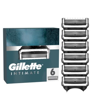 Gillette intimate razor blades for the genital area 6 intimate razor replacement blades for wet razors with slide strips for a gentle application dermatologically tested blades for razors