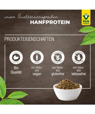 Raab Vitalfood Organic Hemp Protein 500g | Pure Plant-Based Protein Powder | 49% Protein | Vegan & Gluten-Free Shake - Buy Online on GoSupps.com