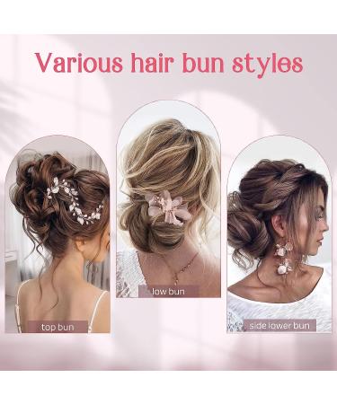 PORSMEER Curly Wavy Hair Buns Extensions 2 Pieces for Women Girls - Large Synthetic Updo Scrunchies in Gold Blonde/Ash Brown 12H24 - Buy Online on GoSupps.com