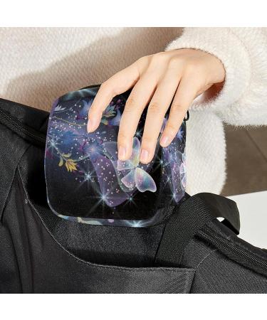 Menstrual Bag with Zipper - Stylish Sanitary Pads & Tampons Collection Bag for Women & Girls (Butterflies & Flowers) - Buy Online on GoSupps.com