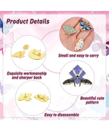 13-Piece Enamel Butterfly Moth Pins Set - Cool Steampunk Badge for Girls & Women | Perfect for Backpacks & Clothes - Buy Online on GoSupps.com