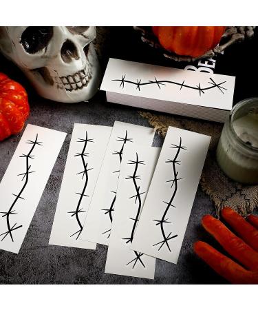Halloween Stitches Temporary Tattoo Stickers - Horror Cosplay Scars for Adults & Kids - Halloween Party Decor - Set of 20 Sheets - Buy Online on GoSupps.com