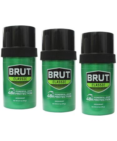 Brut Deodorant 2.25 Ounce Round Solid Classic (66ml) (3 Pack) solid classic 2.5 Ounce (Pack of 3) - Buy Online on GoSupps.com