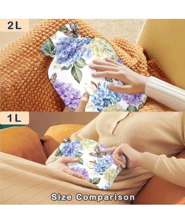 Naanle Hortensia Butterfly Hot Water Bottle - 1L Pain Relief for Menstrual Cramps & Heat Therapy - Transparent Warm Water Bottle - Buy Online on GoSupps.com