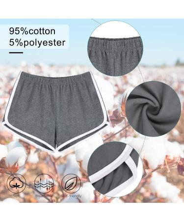 URATOT 5 Pack Women's Cotton Yoga Shorts - Large Black Navy Blue Gray Pink - Buy Online on GoSupps.com