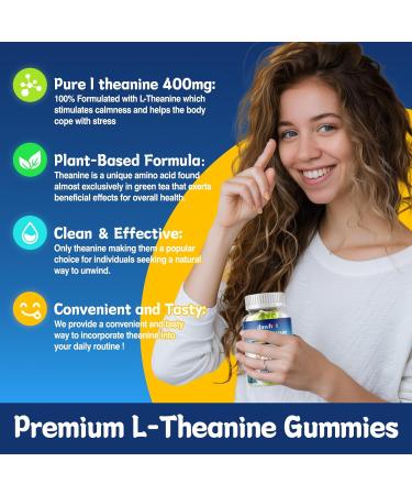 L-Theanine Gummies 400mg Chewable Theanine Supplement for Adults & Kids 4+ Natural Stress Relief zzZ & Focus Supplement Vegan Low Sugar Non-Drowsy Lemon Flavor 60 Chewables 1 Count (Pack of 60) - Buy Online on GoSupps.com