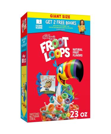 Kelloggâ€™s Froot Loops Breakfast Kids Cereal Family Breakfast Giant Size - Original - 23oz Box