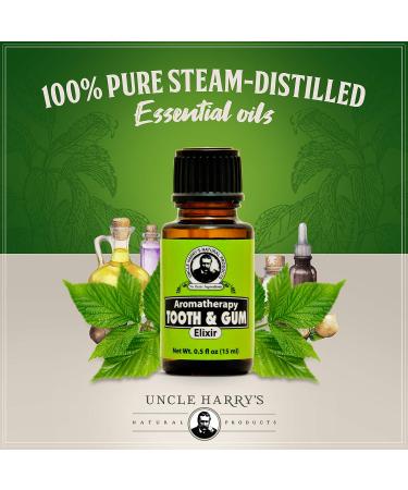 Uncle Harry's Aromatherapy Tooth & Gum Elixir - Alcohol Free Mouthwash for Bad Breath (0.5 oz) - Buy Online on GoSupps.com