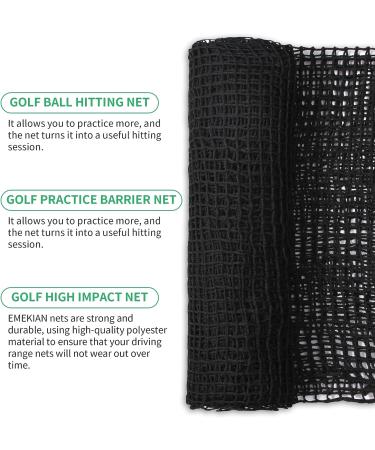 EMEKIAN Black Polyester Golf Practice Fence Net | Heavy Duty 10ft x 10ft Golf Ball Barrier Net | Portable Indoor/Outdoor Seine Net for Backyard | Adjustable Golf Batting Net - Buy Online on GoSupps.com