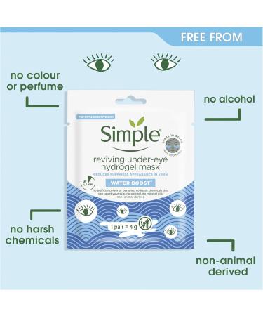 Simple Water Boost Reviving Hydrogel Under Eye Mask 4x 1 pair - Buy Online on GoSupps.com
