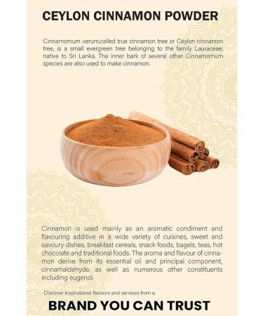 Ceylon Cinnamon Powder | Ethically Sourced 100% Authentic True Ceylon | Cinnamon Ground | Dalchini Powder | Premium Quality | Natural | Non GMO| Vegan | No additives | No Preservatives | 100G 100 g (Pack of 1) - Buy Online on GoSupps.com