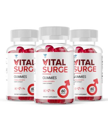 (3 Pack) Vital Surge Gummies Vital Vita Surge Advanced Extra Strength Official Formula Gummy Mens Vitamin Supplement - Vitalsurge Gomitas Vita-Surge All Natural Ingredients Gummys (180ct)