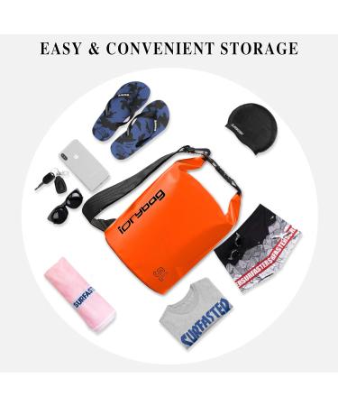 IDRYBAG Waterproof Backpack Dry Bag 5L - Orange | For Women Men | Ideal for Kayaking, Boating, Hiking | Waterproof Floating Bag - Buy Online on GoSupps.com