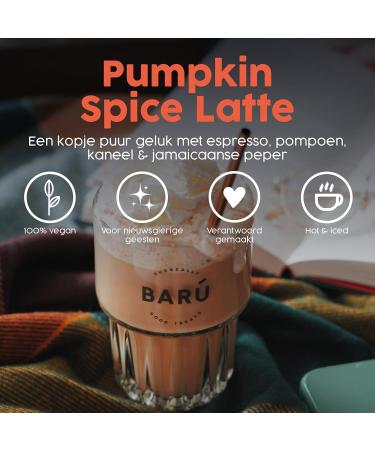 Bar Bar Pumpkin Spice Latte Pack of 4 x 250 g Instant coffee preparation with pumpkin cinnamon & Jamaican pepper Vegan natural without artificial flavors 48 cups Pumpkin Spice Latte 4 x 250g - Buy Online on GoSupps.com