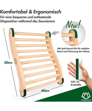 Nordholz Ergonomic Sauna Backrest - Optimal Comfort for Infrared Cabins | 100% Nordic Spruce Sauna Accessories - Buy Online on GoSupps.com