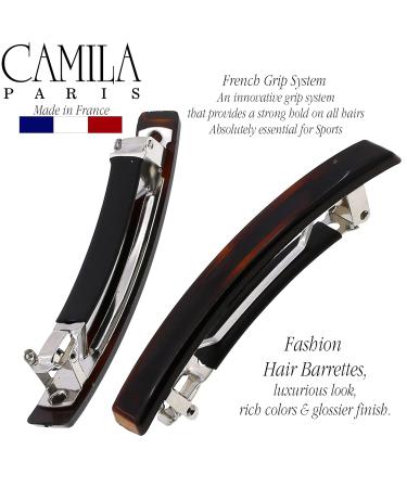 Camila Paris AD1/2 French Hair Barrette Clip Set - 2 Pack Tortoise | Strong Hold Grip Hair Clips for Women & Girls | Made in France 2.5 Inch - Buy Online on GoSupps.com