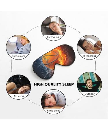 Basketball Water Fire Sleeping Mask | Adjustable Silk Eye Mask for Travel & Sleep | Light Blocking Eye Cover for Boys Girls & Women - Buy Online on GoSupps.com