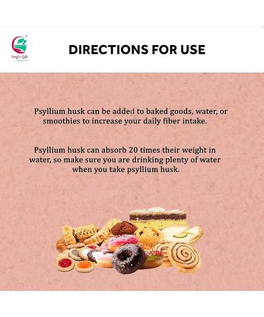 Psyllium Husk Whole 2 Lb - Soluble Fiber Supplement for Keto - Unflavored & 100% Natural - Great for Smoothies, Cooking & Baking | Non GMO by Yogi's Gift - Buy Online on GoSupps.com