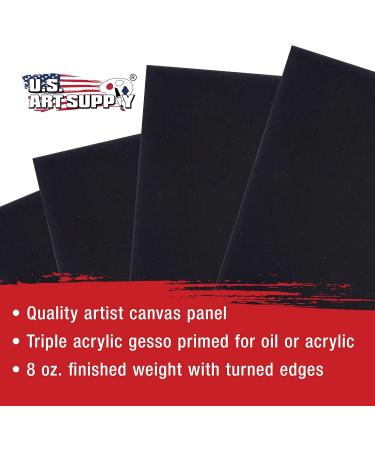 US Art Supply 8x8 Black Professional Artist Quality Canvas Panels - 6 Pack (1 Case of 6 Single Panels) - Buy Online on GoSupps.com