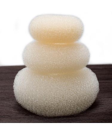 Careforyou 3-part donut set for hair nodes ring style for chignon children women girls extra (1 tall 1 medium 1 small) (beige)