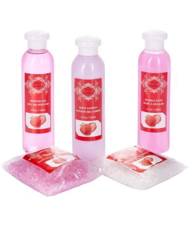 BRUBAKER Cosmetics Bath and Care Set - Strawberry Scented in Elegant Wooden Cabinet | International Shipping Available - Buy Online on GoSupps.com
