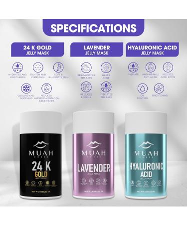 Hydrating 24K Gold Jelly Mask Powder - Professional Peel Off Face Mask for Hydrafacial & Cooling Treatments - 23oz - Buy Online on GoSupps.com