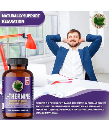 Pure Lab Vitamins | L-Theanine 250mg Vegi Capsules | Pressure and Concerns Relief Supplements | Brain Memory & Focus Supplement for Adults | Promotes Relaxation & Improves Sleep | Quality Gentle Sleep Aid - Buy Online on GoSupps.com