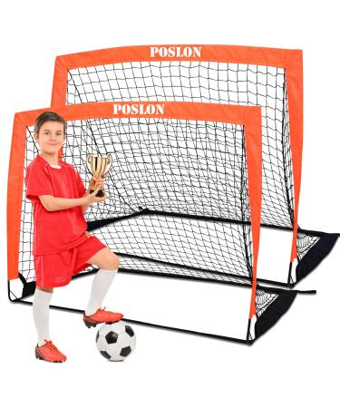 Poslon Soccer Goal Kids Soccer Net Set Carry Bag for Games and Training for Backyard for Kids and Teens
