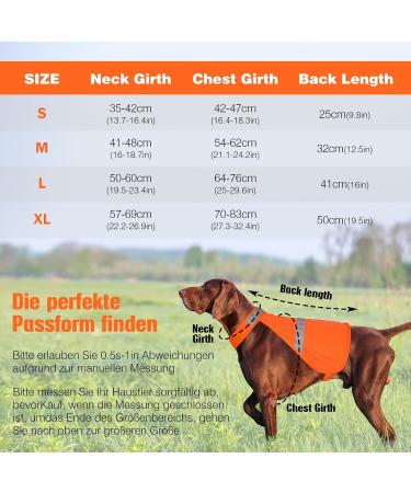 Adjustable Reflective Safety Vest for Dogs - High Visibility Warning Vest for Day & Night Outdoor Activities - Orange - Buy Online on GoSupps.com