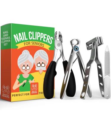 Healthy Seniors Complete Nail and Toenail Clipper Set - Designed for Thick Nails. Perfect for Diabetics or People Suffering from Arthritis - Buy Online on GoSupps.com