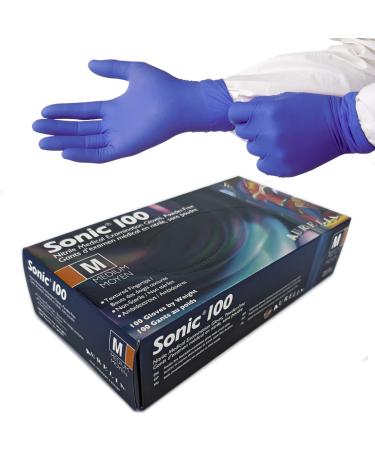 Aurelia - Sonic100-100 Single Use Nitrile Gloves - Powder Free - Hypoallergenic - Textured Fingertips - Ambidextrous