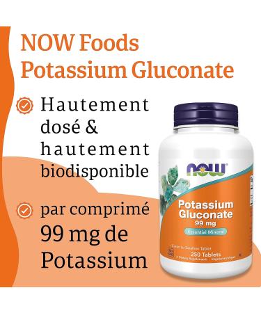 Now Foods Potassium Gluconate 99mg 250 Vegan Tablets Lab Tested Gluten Free Soy Free Vegetarian  - Buy Online on GoSupps.com