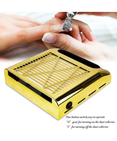 80W Nail Dust Collector - Professional Nail Suction & Dust Extractor for Manicure Salon - Golden Nail Fan for Acrylic Nails - Buy Online on GoSupps.com