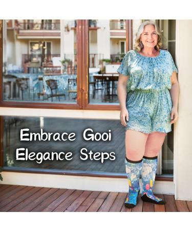 Gooi Extra Wide Diabetic Socks for Swollen Feet | Colorful Non-Binding Edema & Neuropathy Socks for Men & Women | Plus Size 13-15 10-13 - Buy Online on GoSupps.com