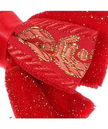 FRCOLOR 3 Pairs New Year Red Hair Bow Barrettes Embroidered Bow Hairgrips Christmas Spring Festival Hair Accessories for Girls Infants Toddlers - Buy Online on GoSupps.com
