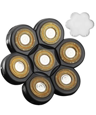 FOXSONIC 7 Blades Head Shaver Replacement Heads for Freedom Grooming 7 Heads Head shaver bald shaver Beard Electric Razor Shaver Head (GOLD+BLACK) - Buy Online on GoSupps.com