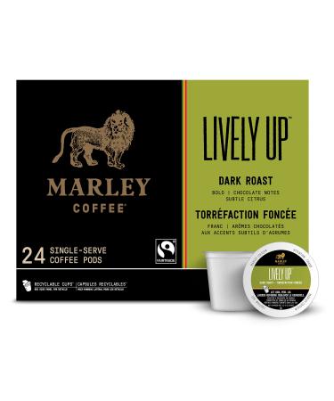 Marley Coffee Lively Up Organic Dark Roast (24 Count) A1399 24 Count (Pack of 1) Organic Expresso Roast Coffee