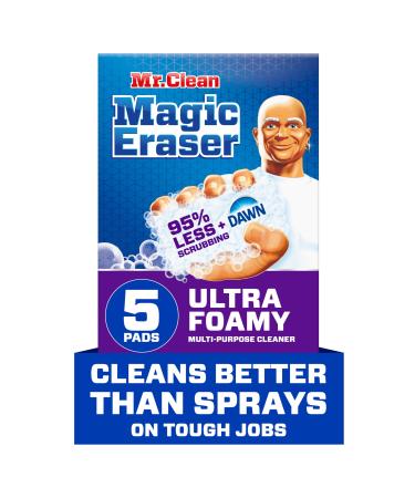 Mr. Clean Magic Eraser Ultra Foamy Multi Purpose Cleaner Foaming Magic Eraser Sponge Multi Surface Cleaner 5ct