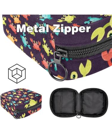 Menstrual Bag Zipper - Ladies Napkin Pouch & Tampon Collection for Women and Girls | Crab Pattern Design - Buy Online on GoSupps.com
