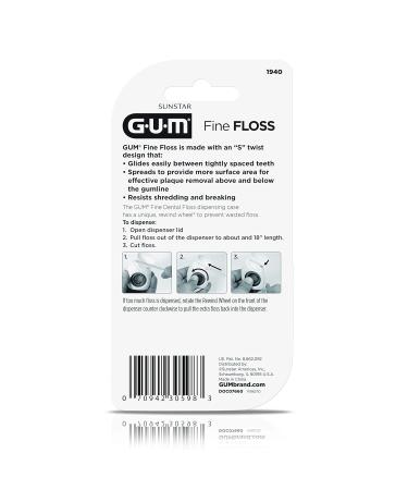 GUM Fine Waxed Dental Floss Mint - 200 Yards (6pk) | Premium Dental Care for Fresh Breath & Optimal Oral Health - Buy Online on GoSupps.com